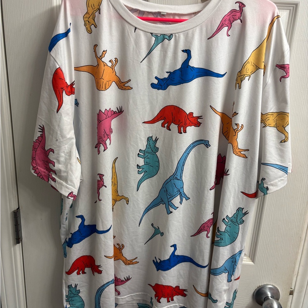 Colorful Dinosaur Print T-Shirt